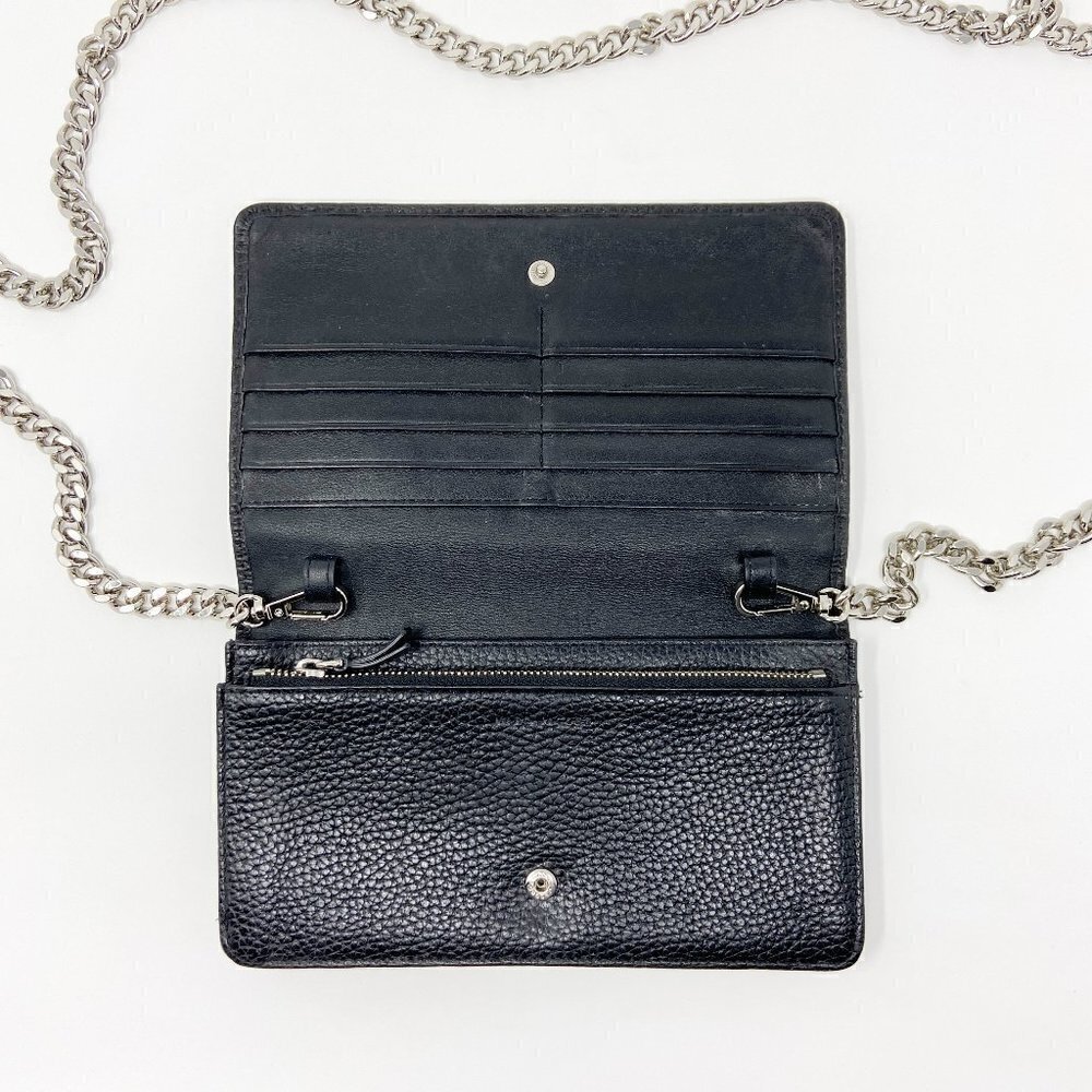 MARC JACOBS | Gotham Pebbled Leather Crossbody Wallet Clutch Black - Picture 6 of 11